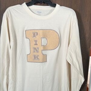 Pink Brand, long sleeve shirt, size Medium. Color cream